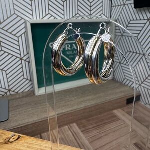 925 Silver Twist Hoop Earrings